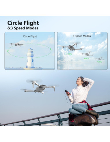 Dron Plegable DRONEEYE F10 con Cámara HD 1080P y Control App