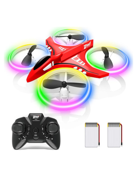 Dron Dwi Dowellin D6 Rojo para Niños con Luces LED Dron Dwi Dowellin D6 Rojo para Niños con Luces LED