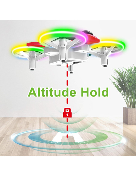Dron Dwi Dowellin D6 Rojo para Niños con Luces LED Dron Dwi Dowellin D6 Rojo para Niños con Luces LED