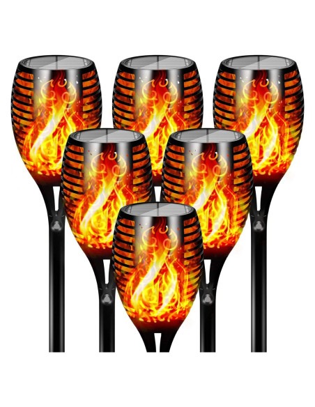 Luces Solares LED Otdair 6 Paquetes 115 cm Antorchas Tiki Luces Solares LED Otdair 6 Paquetes 115 cm Antorchas Tiki