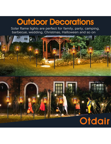 Luces Solares LED Otdair 6 Paquetes 115 cm Antorchas Tiki