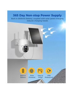 Cámara de Seguridad Solar GAIEXCE 4MP Inalámbrica 360 2