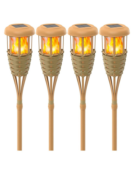Luces Solares Evelynsun Antorchas LED con Llama 4 Pzas Luces Solares Evelynsun Antorchas LED con Llama 4 Pzas