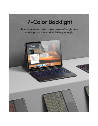 Funda Teclado Inalámbrico CHESONA para iPad Air 11" Negro