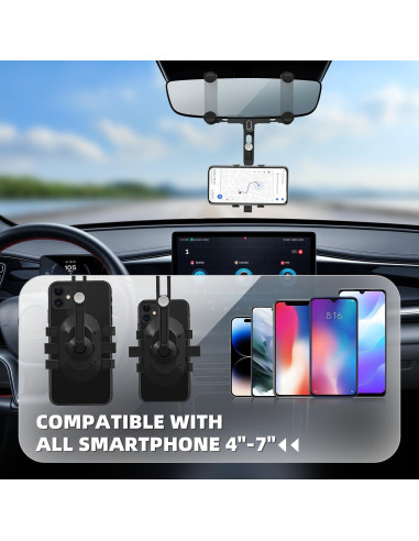 Soporte para Teléfono en Espejo Retrovisor SXhyf 360 Ajustable