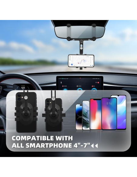 Soporte para Teléfono en Espejo Retrovisor SXhyf 360 Ajustable Soporte para Teléfono en Espejo Retrovisor SXhyf 360 Ajustable