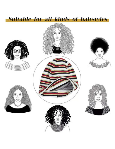 Gorro de Sueño Ajustable Satén Multicolor para Dreadlocks