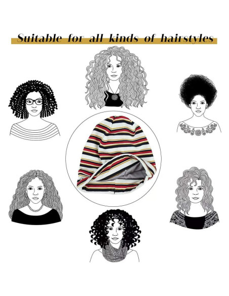 Gorro de Sueño Ajustable Satén Multicolor para Dreadlocks Gorro de Sueño Ajustable Satén Multicolor para Dreadlocks