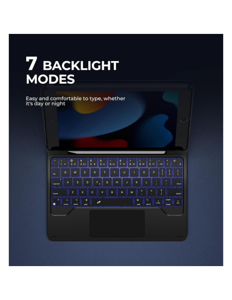 Funda con Teclado Dexnor para iPad 10.2" 9 Gen Negro Funda con Teclado Dexnor para iPad 10.2" 9 Gen Negro