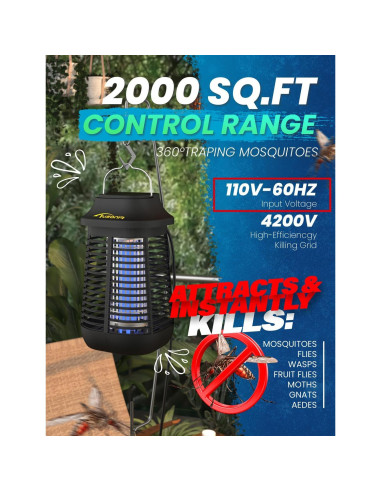 Zapper Eléctrico Tysonir NLZQ-1 para Mosquitos y Moscas