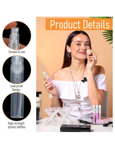 100 Botellas de Spray 5ml MBAIYO Recargables Transparentes