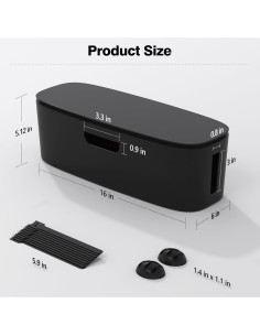 Caja Organizadora de Cables Chouky - Negra 41.5x15.6 cm 2