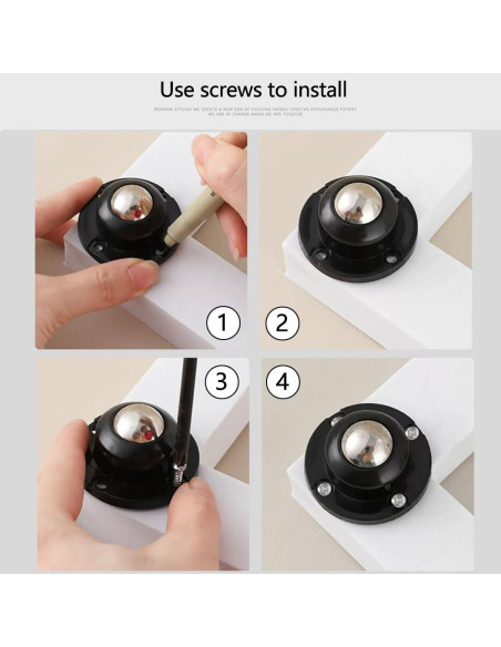 Ruedas Caster Autoadhesivas Deear 2,03 cm Negras Paquete 8 Ruedas Caster Autoadhesivas Deear 2,03 cm Negras Paquete 8