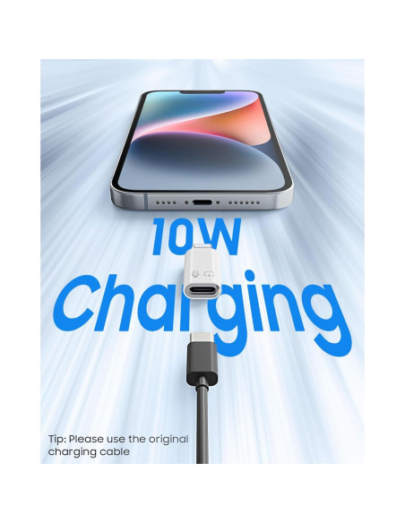 Adaptador MoKo USB C a Lightning y USB A, carga 10W Adaptador MoKo USB C a Lightning y USB A, carga 10W