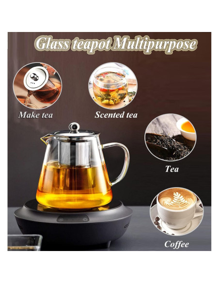 Tetera de vidrio borosilicato XINHUISHQZ 550ml con infusor Tetera de vidrio borosilicato XINHUISHQZ 550ml con infusor
