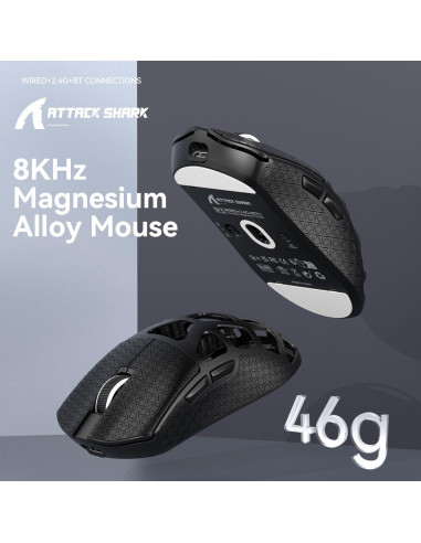 Ratón Gaming Inalámbrico Attack Shark R3 46g, 8000Hz, 26000 DPI