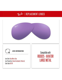 Lentes Ray-Ban RB3025 58mm Polarizados Gris Espejo Lila 2