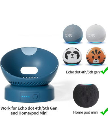 Base de batería Liboer para Echo Dot 5 portátil 5200mAh