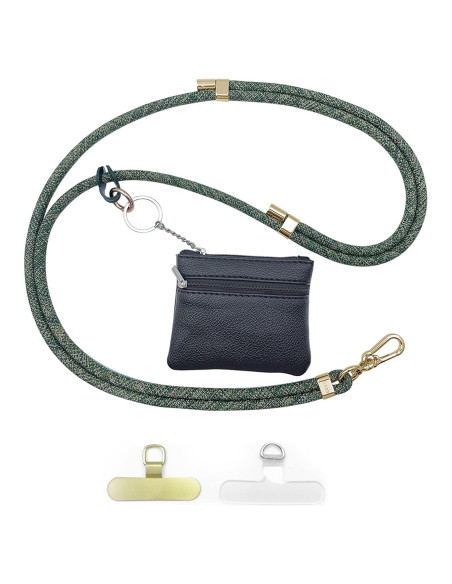 Correa para Teléfono Clip and Go Verde con Billetera Correa para Teléfono Clip and Go Verde con Billetera