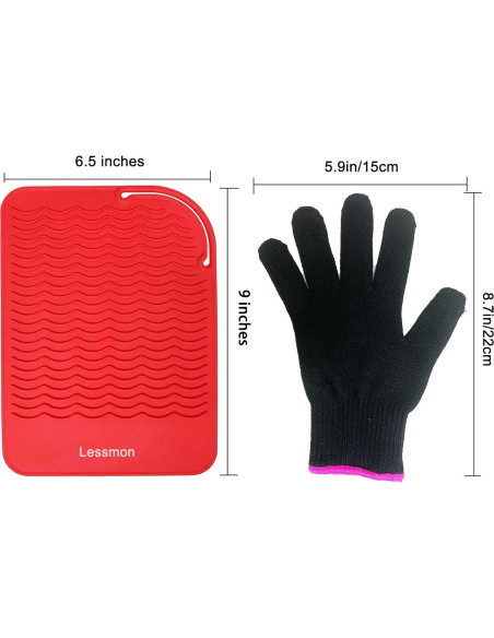 Alfombrilla de Viaje Lessmon para Plancha con Guante Rojo Alfombrilla de Viaje Lessmon para Plancha con Guante Rojo