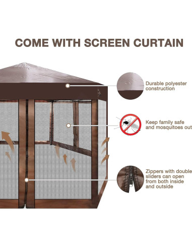 Gazebo Hexagonal DC DICLASSE 10.22 m con Cortinas UV