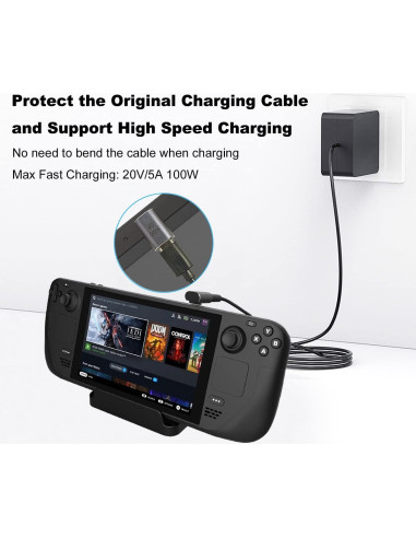 Adaptador USB-C 90 AreMe 100W 8K para Steam Deck y más