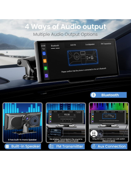 Estéreo de coche Rionhex 10.26" CarPlay y Android Auto Estéreo de coche Rionhex 10.26" CarPlay y Android Auto