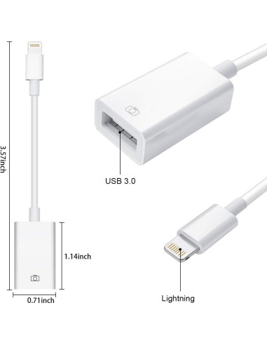 Adaptador de Cámara USB a Lightning WORLDBOYU - Conexión Rápida