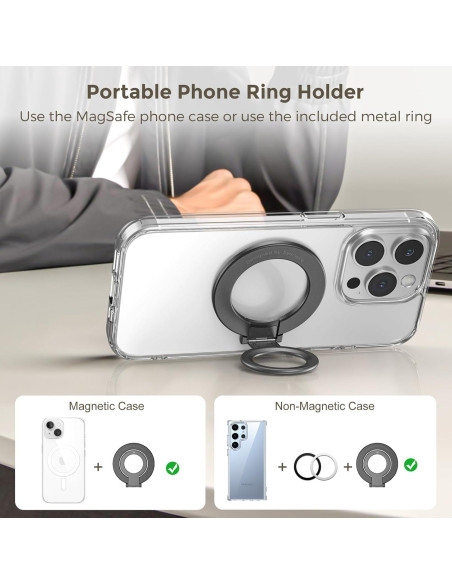 Soporte Anillo Magnético Syncwire MagSafe Ultra Delgado Negro Soporte Anillo Magnético Syncwire MagSafe Ultra Delgado Negro