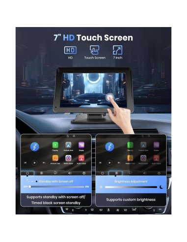 Estéreo de Coche Podofo 7" Bluetooth Carplay Android Auto