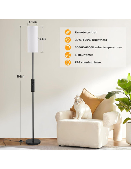 Lámpara de Pie Ambimall 164 cm Regulable con Control Remoto Lámpara de Pie Ambimall 164 cm Regulable con Control Remoto