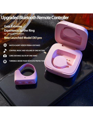 Control Remoto Inalámbrico Daibit para Kindle y Spotify Rosa