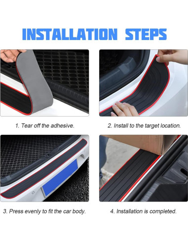 Protector de Parachoques Trasero 8sanlione 103.9 cm Antirayaduras