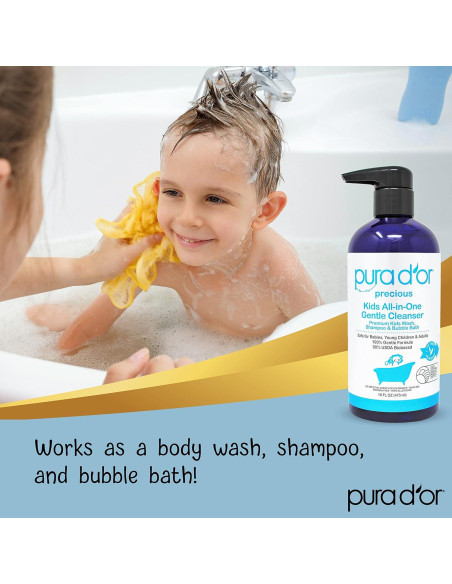 PURA D'OR 473 ml Kids Wash - Champú y Baño Sin Lagrimas PURA D'OR 473 ml Kids Wash - Champú y Baño Sin Lagrimas
