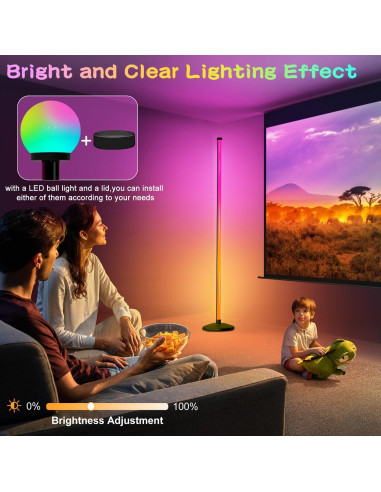 Lámpara de Piso LED RGBW LanAqua 30cm Control Remoto