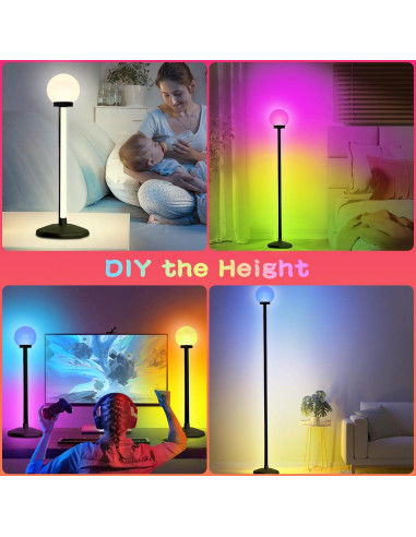 Lámpara de Piso LED RGBW LanAqua 30cm Control Remoto