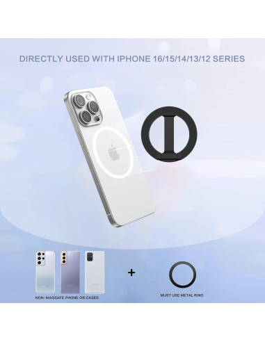 Soporte Magnético para Teléfono Rimyam MagSafe Negro