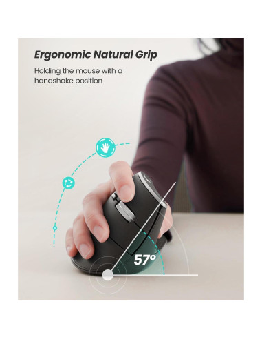 Ratón Vertical Inalámbrico Nulea M510 Ergonómico 3 DPI