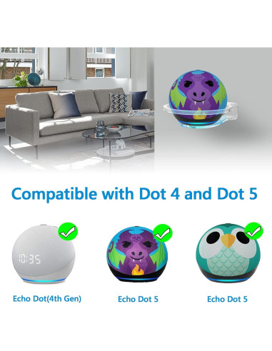 Soporte de Pared Geekria para Echo Dot 5ta Gen Transparente