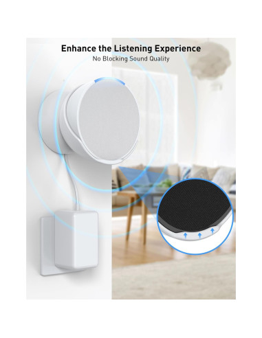 Soporte de Pared Maxonar para Altavoz Echo Pop - Blanco