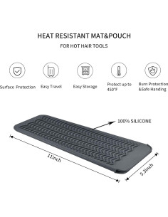 Alfombrilla de Silicona EIOKIT Resistente al Calor 27,9x12,7cm Gris 2