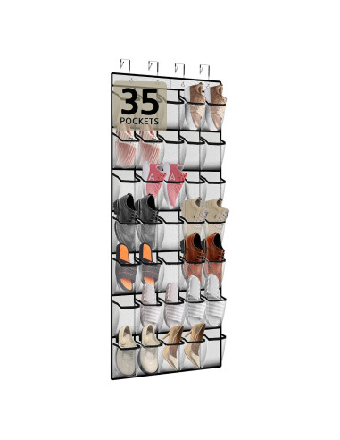 Organizador de Zapatos Colgante PAULONE 35 Bolsillos Blanco
