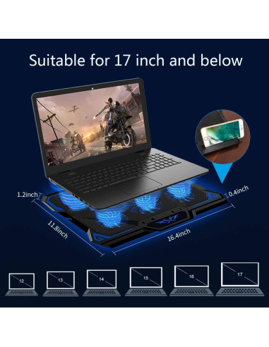 Base de Enfriamiento para Laptop LiANGSTAR 15.6-17" USB