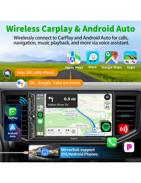 Estéreo de Coche SJOYBRING Doble Din QLED 7" Bluetooth 5.3 Estéreo de Coche SJOYBRING Doble Din QLED 7" Bluetooth 5.3