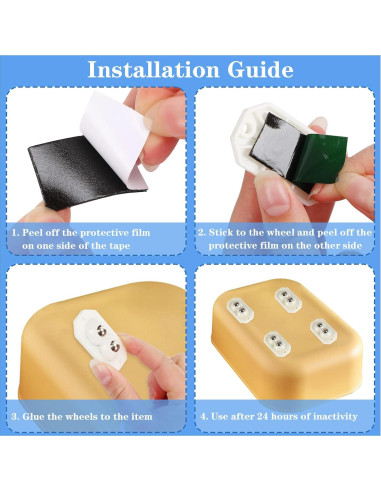 Ruedas Mini Caster NOVWANG 16 Pcs Adhesivas 30 kg 360
