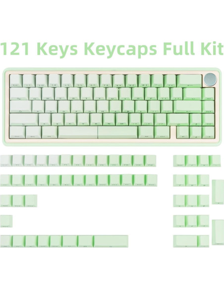 Juego de Teclas Mecánicas JOLINTAL 121 PBT Verde Gradiente Juego de Teclas Mecánicas JOLINTAL 121 PBT Verde Gradiente
