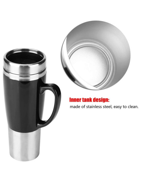Taza eléctrica de coche Gernie 450ml 12V/24V acero inoxidable Taza eléctrica de coche Gernie 450ml 12V/24V acero inoxidable