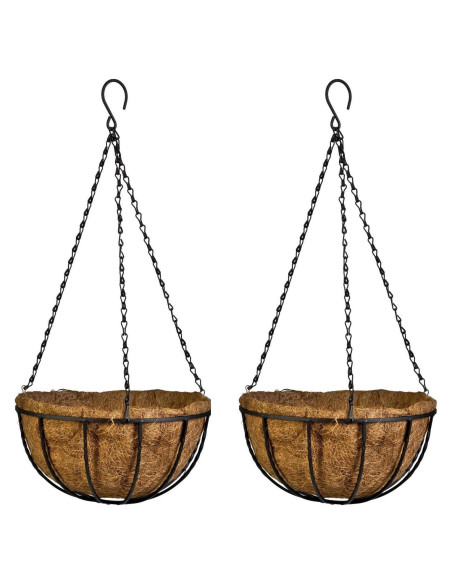 Cesta Colgante de Maceta Kingbuy 10" con Forro de Coco - 2 Pzas Cesta Colgante de Maceta Kingbuy 10" con Forro de Coco - 2 Pzas