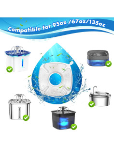 Filtros de Reemplazo Bengor 16 Pcs para Fuente de Agua Mascotas 2