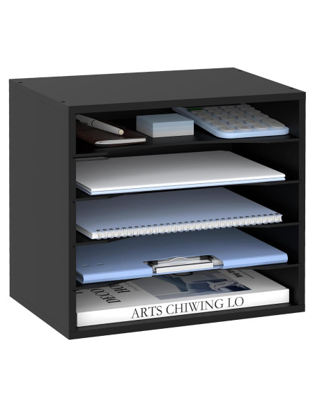 Organizador de Escritorio SUPEASY de Madera 5 Niveles Negro Organizador de Escritorio SUPEASY de Madera 5 Niveles Negro
